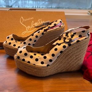 Black and White Louboutin espadrilles size 38 never worn